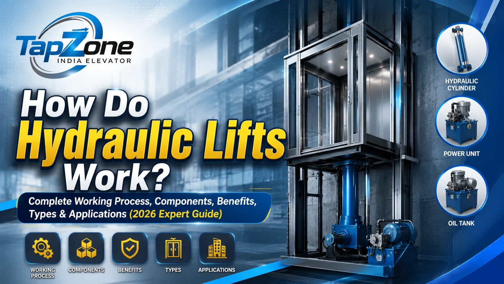 Read more about the article How Do Hydraulic Lifts Work? Complete Working Process, Components, Benefits, Types & Applications (2026 Expert Guide)