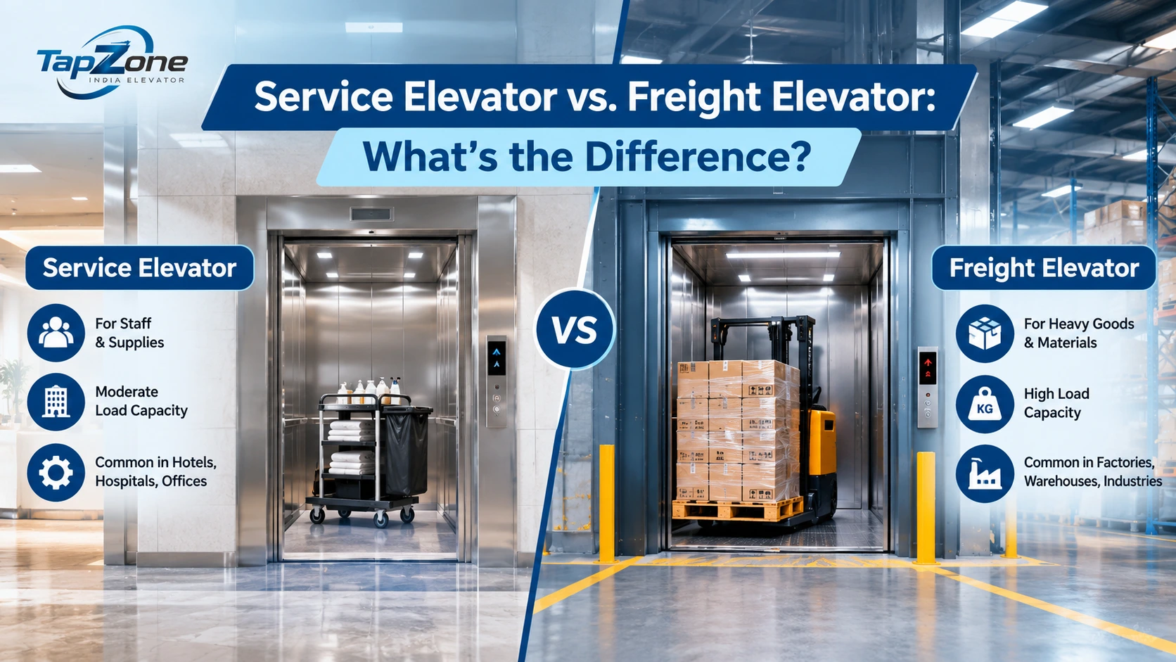 Read more about the article Service Elevator vs. Freight Elevator: What’s the Difference?